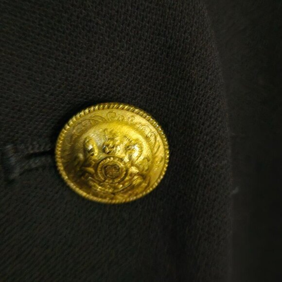 Liz Claiborne Vintage Navy Wool Embroidered Crests Gold Button Vest Size 10 - Picture 5 of 6